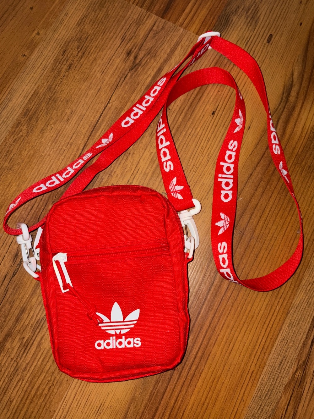 Adidas mini crossbody purse bag red